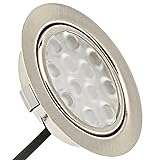 ETT Distribution GmbH LED Möbel Einbauspots 12V supersuperflach 1 x 3W Einbauleuchte Lina 200lm inkl. Kabel mit Mini Stecker 3000K Warmweiß Lochausschnitt: 55 bis 60mm