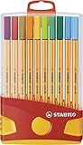 Fineliner - STABILO point 88 ColorParade - 20er Tischset in rot/orange - mit 20 verschiedenen Farben