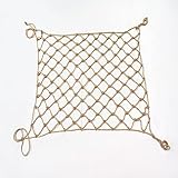 Hanfseilnetz für Hausabtrennung,Shop Produkte Display Netting Partition Mesh,Wanddekoration Netz für Hängende Etwas,Pflanzenkletterndes Netz für Innen Und Auße(Size:2M×3M(6.5FT×9.8FT),Color:Jute)
