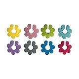 Clicitina Wein Weinglas-Identifikator Roter Glasmarker Silikon-Identifikator Weinetikett Küche, Esszimmer Bar Tablett Bett Frühstück Ausziehbar (Multicolor, One Size)