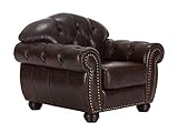 Woodkings® Chesterfield Sessel Hereford Echtleder antik braun Bürosessel Polstermöbel Clubsessel Federkern Unikat Herrenzimmer englisches Leder Stilsessel