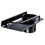 BODHIS Duschablage Badregal Badezimmer Regal Wandmontiertes Dusch-Caddy-Regal Mit Tasse, Aluminium-Duschregal Für Badezimmer Und Küche Duschregal Duschkorb (Color : Nero, Size : 27 * 12cm)