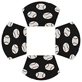 Baseball Tischsets 5er Set, Ball Sport Baseball Keil Platzsets für runde Tische für Küche Esstisch Zuhause Restaurant Waschbar Rutschfest Hitzebeständig PVC Platzset