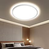 OTREN LED Deckenlampe Flach 36W, 4000K Neutralweiß Rund Badlampe, 3240LM Deckenleuchte Panel für Bad Schlafzimmer Flur Küche Wohnzimmer Balkon, Ø30CM, IP44