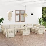 BULANED 10-TLG. Garten-Paletten-Lounge-Set, Möbelsets, Gartenmöbel, Garten Lounge, Lounge Set, Terrassenmöbel, Loungemöbel Terrasse, Imprägniertes Fichtenholz