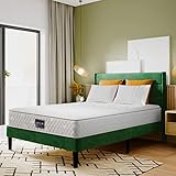 Whoiy Bed Mattress, Double Bed Mattress Polyester Weiß Taschenfederkern-Springermatratze 7 Zonen Kaltschaummatratze 100 Nächte Test Härtegrad H3 25cm Hoch