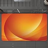 Badematte rutschfest waschbar Badvorleger,Orange, bunte, glatte Twist-Linien, Sonne, Abstraktion, Energiefluss, Wellen, Kurven,,weich Mikrofaser saugstark Badteppich für Badezimmer Badewanne, 40x60 cm