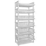 ARTECSIS Korbregal aus Kunststoff stapel-/erweiterbares Stecksystem als Stapelregal, 6 Regalelemente in Granitgrau