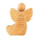 Engel Figur zur Taufe, Schutzengel mit Gravur, Personalisierte Holzengel Dekofigur, Taufgeschenk für Mädchen und Jungen, Geldgeschenk, Holz Deko Engel, Geschenke zur Taufe, Holzfiguren Dekoration