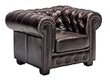 Woodkings® Chesterfield Sessel antik Echtleder Bürosessel Polstermöbel Designsessel Federkern Unikat Herrenzimmer englisches Leder Stilsessel (antik braun)