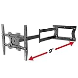 Physix TVWandhalterung mit langem Arm für 81,3 190,5 cm (32 75 Zoll) große Bildschirme | extra lange Verlängerung bis zu 119,4 cm (47 Zoll) | robuste TVHalterung hält bis zu 35 kg | voll