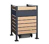 WESTMANN 1er Mülltonnenverkleidung Planum | Metall 80x80x120 cm Grau/Braun | Mülltonnen Sichtschutz & Mülltonnenbox für 1 Mülltonne