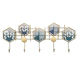 Wandhalterung, Eingangsregal, Metall, dekorativer Kleiderhaken, Schlüsselschränke, Badezimmer, Garderobe, Flur, Möbel, blau, 63 x 33 cm (Blau 63 x 33 cm)