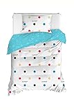 Questo Casa, Ranforce-Bettwäsche-Set für Einzelbett, 100% Baumwolle, Bettdeckenbezug: 160 x 220 cm, Kissenbezug: 50 x 70 cm, 1 Stück, cremefarben