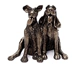 Brillibrum Design Hundefiguren Beste Freunde Skulptur Tiere Kunstharz Kunstfigur Bronzepulver Antik-Stil Handarbeit