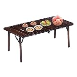 WOTEG Klapptische zum Kochen in der Küche - Klappbarer Beistelltisch aus Holz zum Grillen - Tragbare Campingküche mit Utensilientischen, klappbarer Beistelltisch für das Wohnzimmer auf dem Balkon