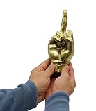 Deko Figur Goldener Mittelfinger - Dekofigur Mittelfinger Skulptur aus Marmoritharz in Gold 20cm als Wohnzimmer Deko, Büro Deko & Büro Gadgets - Skulptur Deko modern
