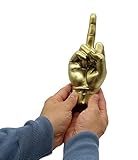 Deko Figur Goldener Mittelfinger - Dekofigur Mittelfinger Skulptur aus Marmoritharz in Gold 20cm als Wohnzimmer Deko, Büro Deko & Büro Gadgets - Skulptur Deko modern