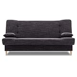 Klappcouch BIBBI 200x96 mit schlaffunktion - Klassisch Design - Holzfüße - Auswahl an Farben - Kleines Sofa (LAWA 17)