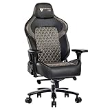 Fantasylab Gamimg Stuhl 200kg Belastbarkeit Gaming Sessel Verstellbare Armlehne 4D Ergonomischer Gaming Chair mit Lendenwirbelstütze Chefsessel Bürostuhl bis 200kg Schreibtischstuhl Schwarz/Grau