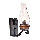 KAOROU Vintage Wandleuchte Industrie Schatten Dekor Laterne Beleuchtung Bauernhaus Wandlampen Metall Lichter for Haus Schlafzimmer Wohnzimmer Cafe