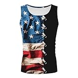 Sommer New American Independence Day Cotton 3D Print Casual Herren Tanktop T Shirts Herren Pack (Blau #4,Blau #4)