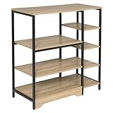 EUGAD Küchenregal Mikrowellenhalter Bäckerregal Standregal Multifunktionales Regal MDF Metall 90x40x95cm, Hell Eiche