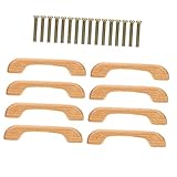 Angoily 8 Stück Holzgriff Holzdekor Kleiderschrank Kommode Holzknöpfe Holzmöbelgriff Kommode Schubladenknöpfe Vintage-Kommodenknopf Holzzuggriffe Holzschrankgriff Buche Beige