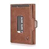 DONBOLSO Wallet XS Kartenetui mit Münzfach - EC-Karten- & Slim Wallet mit RFID-Schutz - Leder Geldbörse für Herren & Damen - Mini Portemonnaie (Braun Vintage, mit Münzfach)