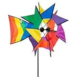 CIM Windspiel - Windmill 77 RB - UV-beständig und wetterfest - Windräder: Ø40cm, Ruder: 40x26cm, Höhe: 110cm - inkl. Fiberglasstab