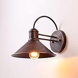 Beasiu-Eletro Außen Wandleuchte E27, Rostfarbe Wandleuchte, Retro Landhaus Stil Wandleuchten E27 industrielle Vintage Hof Außenlampe für Balkon Bad Wohnzimmer Flur Restaurant Cafe Bar Wandlampe φ26CM