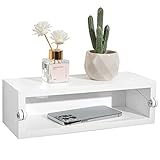 SUMGAR Nachttisch Weiß Regal Klein, Klappbare Bettablage Etagenbettregal Schublade Nachtschrank für Bett & Schlafzimmer Wohnzimmer, Mini-Wandboard Schwebend Organizer Hängeregal Getränkehalter, Holz
