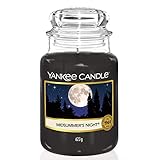 Yankee Candle Duftkerze im Glas (groß) – Midsummer's Night – Kerze mit langer Brenndauer bis zu 150 Stunden – Perfekte Geschenke für Frauen