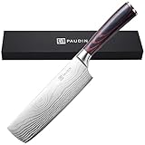 PAUDIN Japanisches messer, Klingenlänge 17 cm nariki messer Hackmesser Kochmesser aus hochwertigem Edelstahl, asiatisches Mehrzweck Küchenmesser für Haus und Küche mit ergonomischem Griff