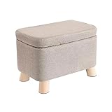 GRFIT Aufbewahrungshocker Couchtisch for Wohnzimmer, niedriger Hocker, Sofa, Fußhocker, rechteckiger Aufbewahrungshocker, Aufbewahrung von Büchern und Spielzeug Fußhocker (Color : Beige)