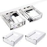 Schreibtisch Organizer Schubladen Ordnungssystem Schubladenbox Kunststoff Unterbau Schublade Schreibtisch 2 Stück Versteckte Selbstklebende Schublade Unterbauschublade Schreibtischschublade (Weiß)