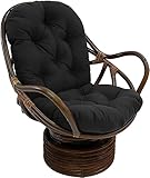 ILLOYD Sitzkissen für den Außenbereich, Schaukelstuhlkissen für den Außenbereich, Gartenhängematten, Stuhlkissen, drehbares Schaukelstuhl-U-förmiges Kissen (kein Stuhl)(Color:Schwarz)