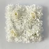 6 florale Wandpaneele weiß und rosa künstliche Rosen, künstliche Blumen, floraler Hintergrund für Party, Hochzeit, Brautparty, Duschzimmer, Babyparty, Weihnachten, Heimdekoration, 40 cm x 40 cm (5)