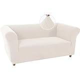 GYHH 1 Stück Stretch Chesterfield Sofa Sesselbezug Sofaüberwurf Sofa Abdeckung Sessel Bett Sofabezug Weicher Rutschfester Sofabezug Für Sofa, Couch, Sessel (Ivory,2 Sitzer)