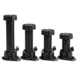 JOCCOS 4 Stück Kunststoff-Möbelbeine, 8, 10, 12, 15 cm, höhenverstellbar, Gummi, Sofa, Schrankfüße, Möbelstützbeine (Color : 8cm)