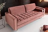 Modernes 3er Sofa 220cm Comfort alt-rosa Samt Federkern Design Elegant