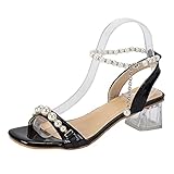 Sandalen Damen Sommer Bequem Weiss Weite H Braun Offene Sommerschuhe Damen mit Absatz Weiß Sandals Pantoletten Weiss Leder Sommer Wanderschuhe Damensandalen Frauen