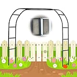 STARMS Gartenbogen Aus Stahl Mit Stützbeinen, 25 cm Laubengitter Für Den Außenbereich, Hof, Garten, Kletterpflanzen, Bogenpergola, Schwarz, Weiß/White/W350Cm/137In
