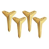 Kurze Seite Rhombus Trident Fuß Sofa Fuß Tisch Schrank Stützbein Nachttisch Schrank Metall Möbel Fuß Bett Bein (Color : Gold, Size : 13cm)