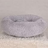 N/A Hundehütte Bett Katzen Kissen Bett Winter Warm Sofa Haustierhütte Super Weich Flauschig Bequem for Große (Color : Gray, Size : 50cm)