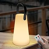 LED Akku Outdoor Lampe Tragbare Camping Laterne mit Fernbedienung Warmweiß 8 Farben Dimmbar Outdoor Lampe IP44 Wasserdicht Ideales Dekor für Schlafzimmer, Veranda, Gartenterrassen