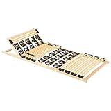 INLIFE Lattenrost mit 38 Latten Verstellbares Kopfteil 100x200 cm