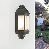 Licht-Erlebnisse Rustikale Außenleuchte Anthrazit Aluminium Glas IP44 E27 Garten Terrasse Haus Wandlampe