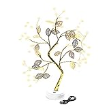CaCaCook Laubbaumlampe, 34 * 19 * 5 Tischplatte, Bonsai-Baum-Licht, Kupferdraht, LED-Baumlampe mit Blättern, Tischlampe für Wohnzimmer, Heimdekoration, Heimdekoration, Geschenke (Warmweiß)