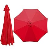 Sonnenschirm Ersatzbezug 2m 2.7m 3m 6 Streben 8 Streben Ersatzbespannung, Ersatzabdeckung Überdachung Für Ersatz, UV-Schutz, Stoffbezug Aus Polyester, Nur Baldachin ( Color : Rot , Size : 2.7M-8Arms )